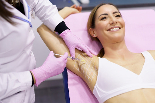 woman receiving botox for excessive sweating